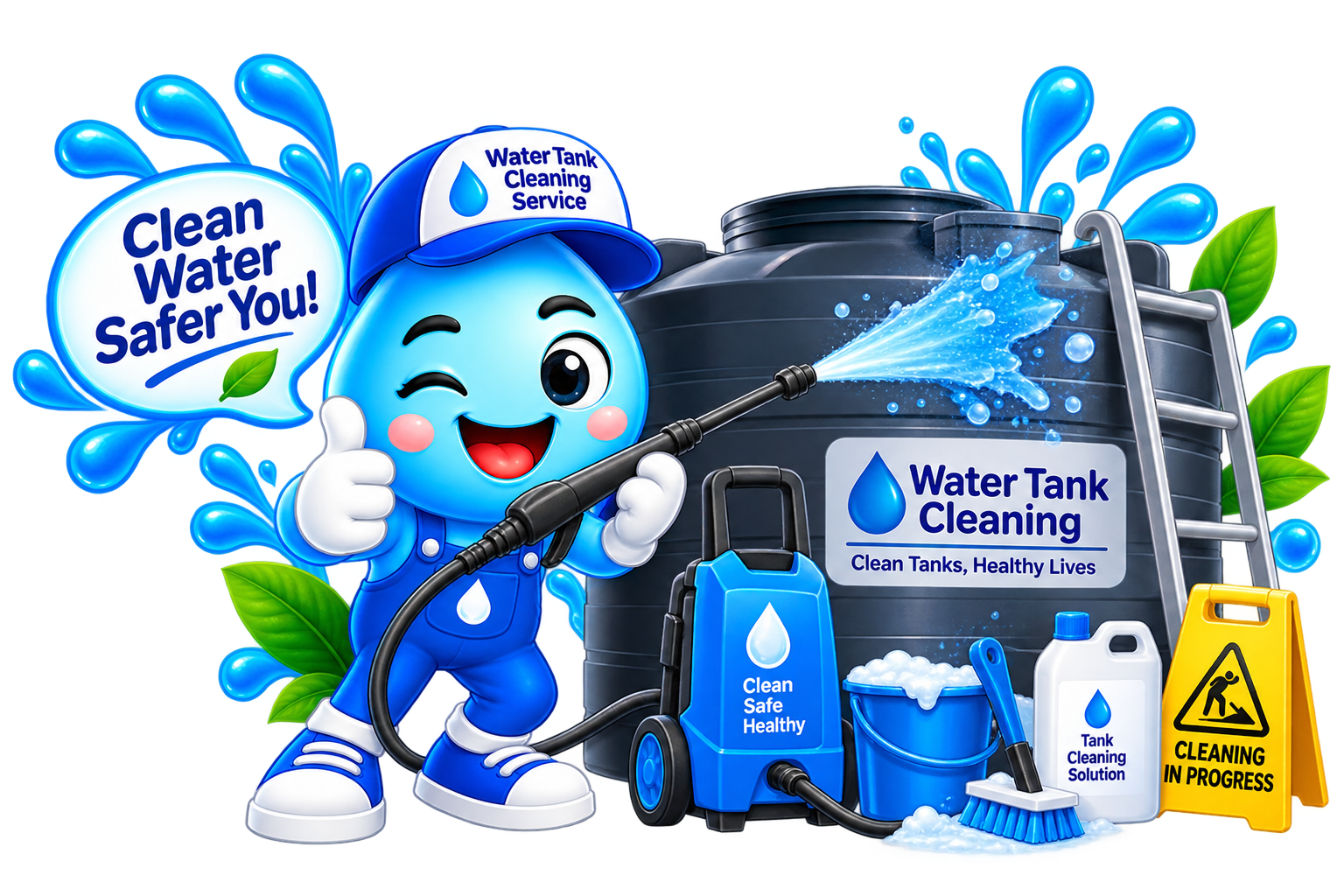 Water tank cleaning